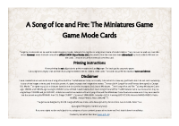 ASoIaF 2021 Game Modes & Terrain Cards (A4)
